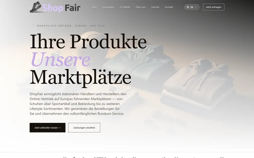 Home page of ShopFair